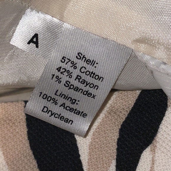 •LOFT•OFF WHITE/BLACK/TAN WAVY STRIPED TEXTURED SKIRT SIZE 6P IN EUC 100% LINED - Picture 8 of 8